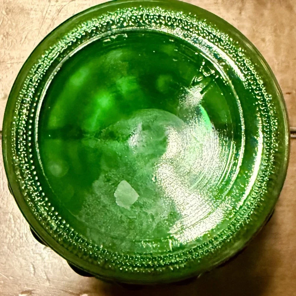 VTG 60s MCM 1960s E. O. Brody Green Beaded Planter Ribbed Bouquet Pedestal Vase - Picture 5 of 5